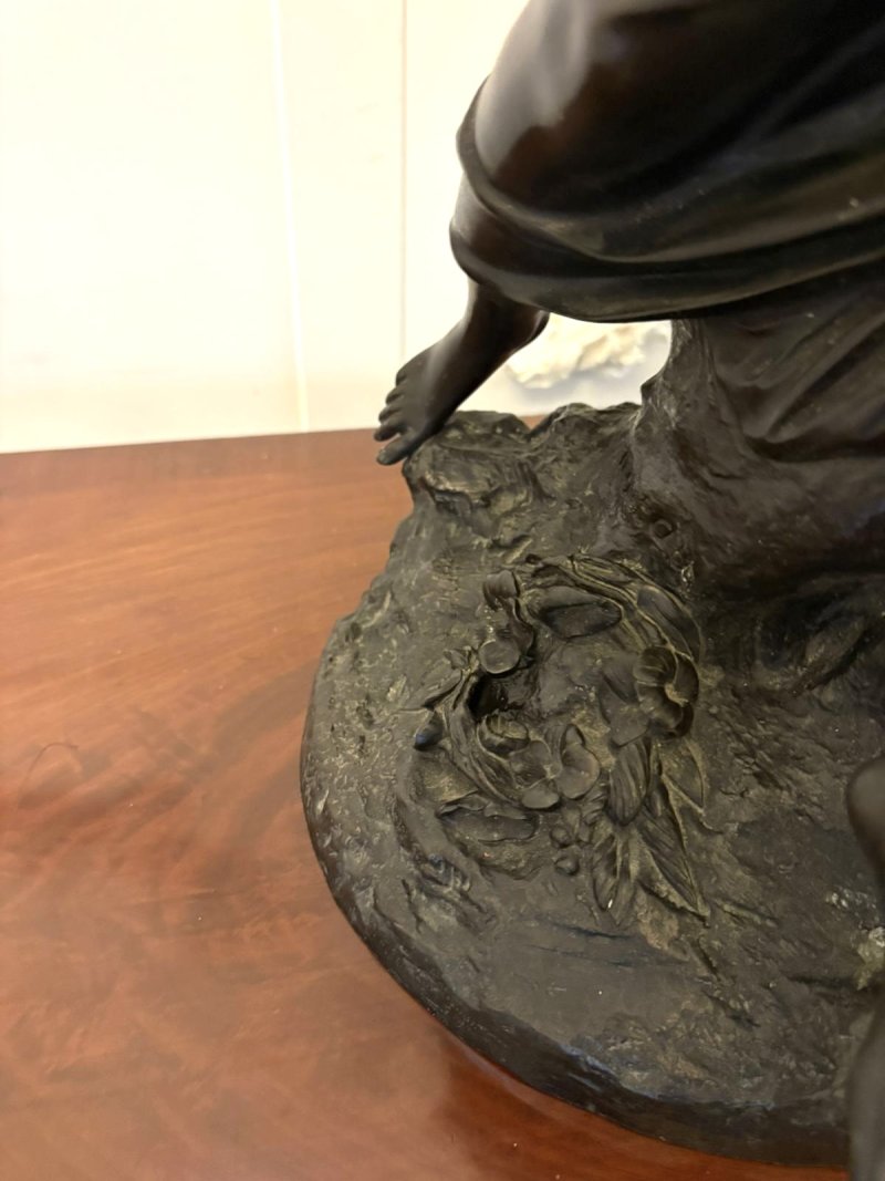 Superb Antique 19th Century Bronze Sculpture by Renowned French Sculptor Auguste Moreau “L’amour Maternel” (Motherly Love)